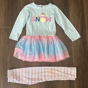 Counting Daisies, Let It Snow Tulle and Legging Set - 5T